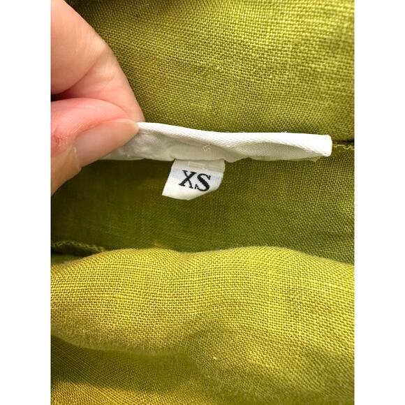 BRYN WALKER Etta Linen Top Matcha Green Cowl Neck Pullover Made in USA NWT | XS - Picture 7 of 10